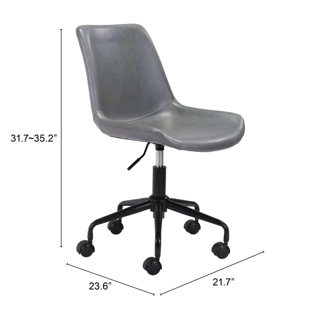 ZUO Byron Office Chair Gray