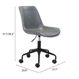 ZUO Byron Office Chair Gray