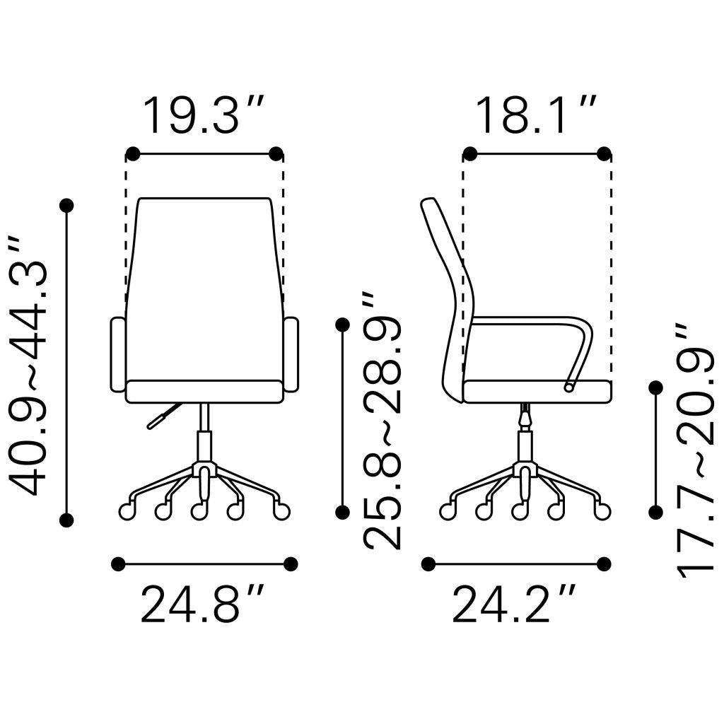 ZUO Primero Office Chair Black