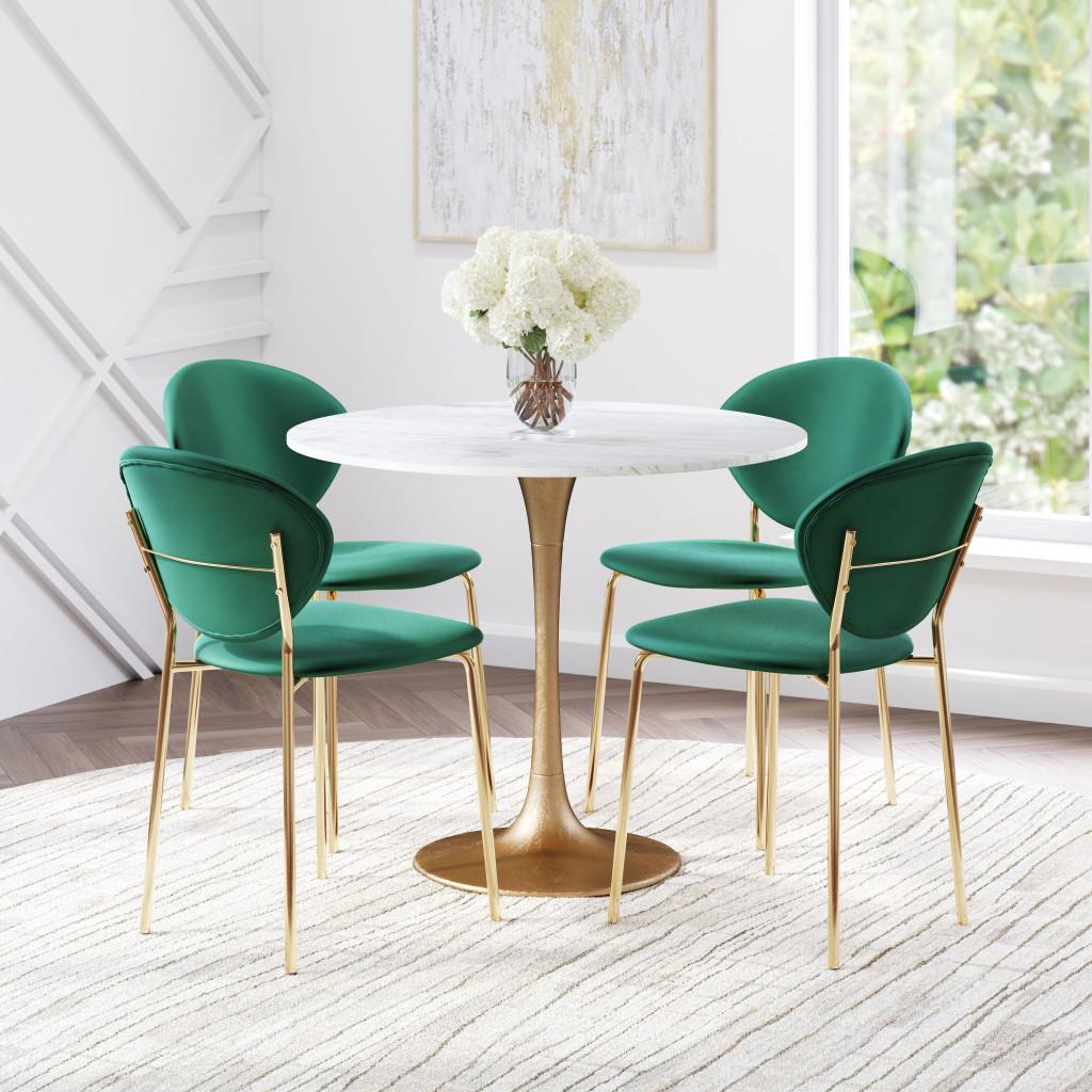 ZUO Fullerton Dining Table White & Gold