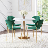 ZUO Fullerton Dining Table White & Gold