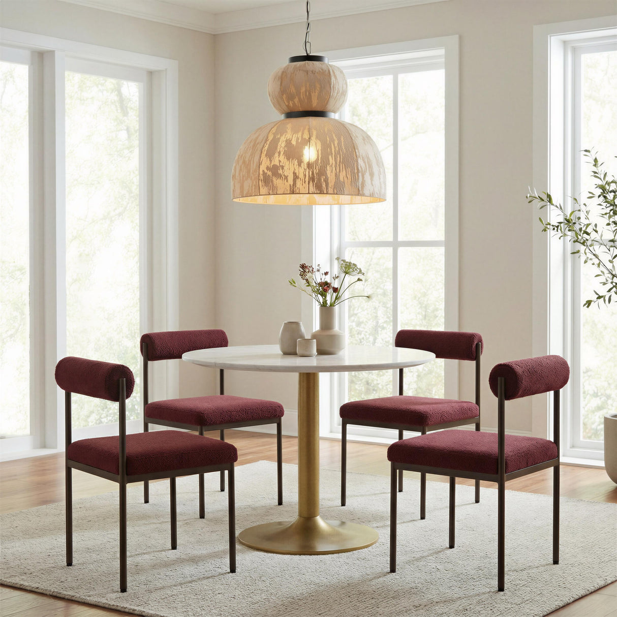 ZUO Fullerton Dining Table White & Gold