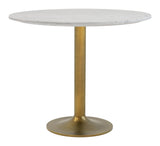 ZUO Fullerton Dining Table White & Gold