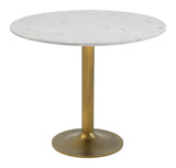 ZUO Fullerton Dining Table White & Gold