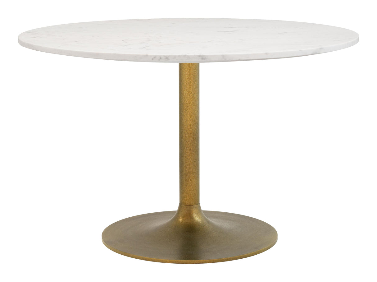 ZUO Ithaca Dining Table White & Gold