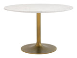 ZUO Ithaca Dining Table White & Gold