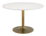 ZUO Ithaca Dining Table White & Gold