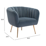 ZUO Deco Accent Chair Gray