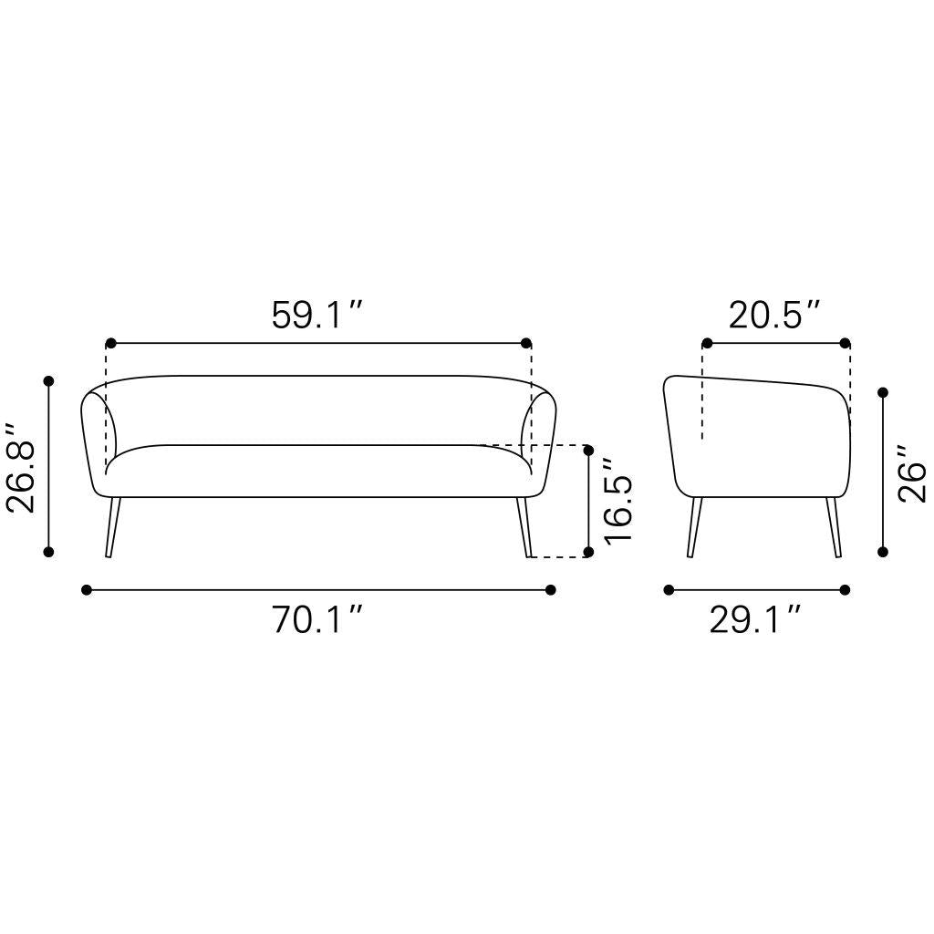 ZUO Deco Sofa Gray