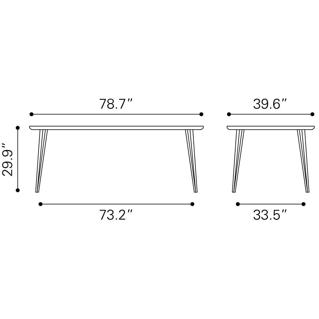 ZUO Perpignan Dining Table Brown