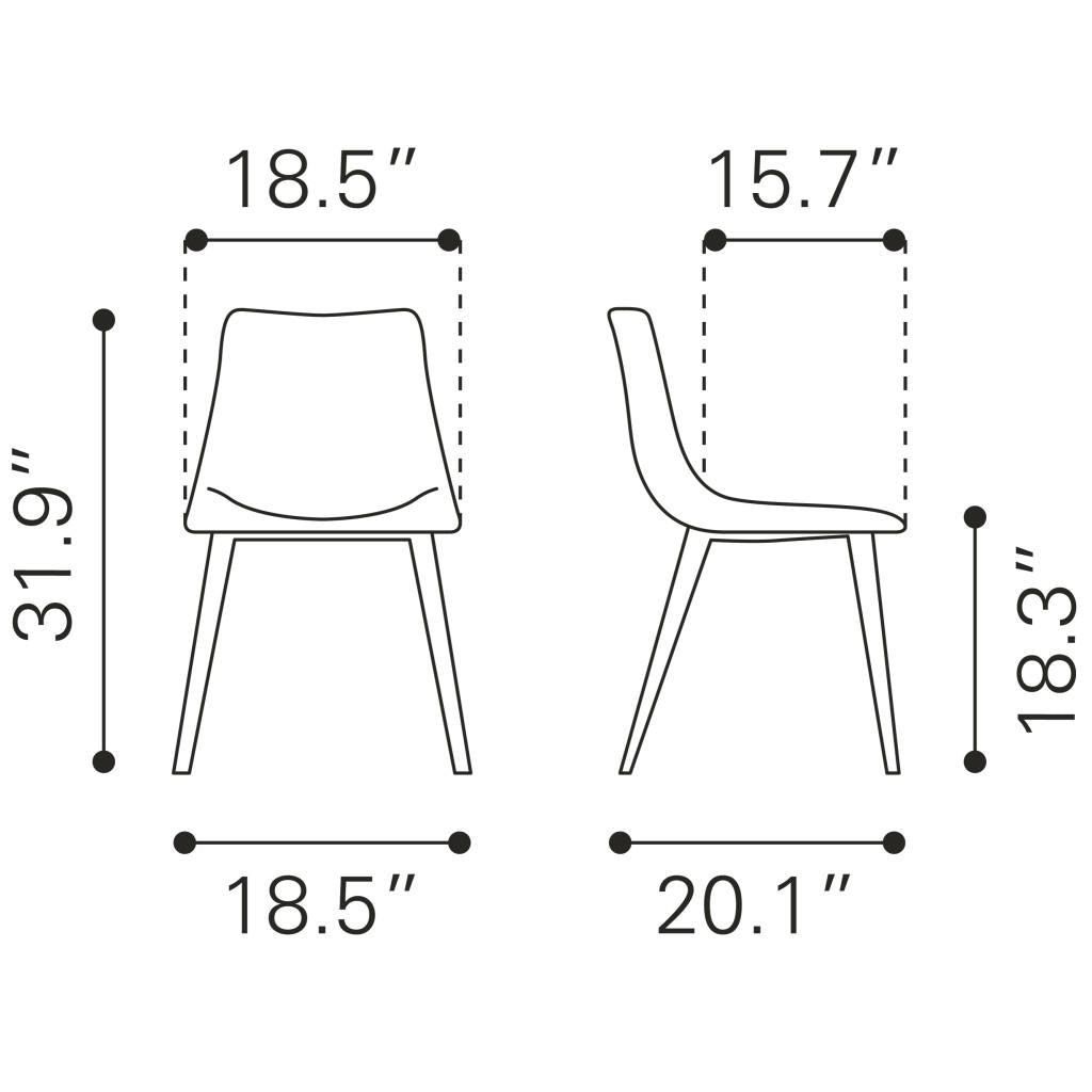 ZUO Daniel Dining Chair (Set of 2) Vintage Black