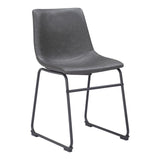 ZUO Smart Dining Chair (Set of 2) Charcoal