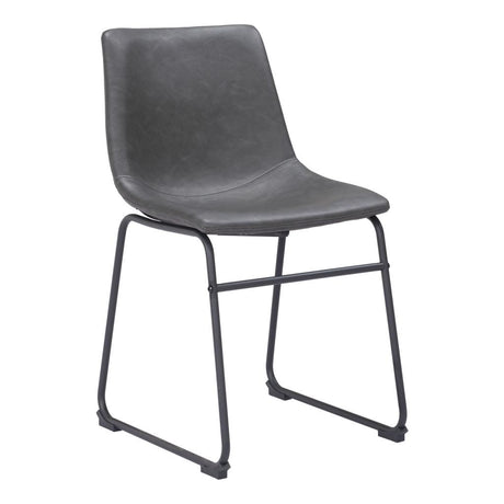ZUO Smart Dining Chair (Set of 2) Charcoal