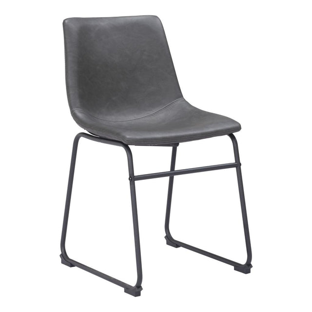 ZUO Smart Dining Chair (Set of 2) Charcoal