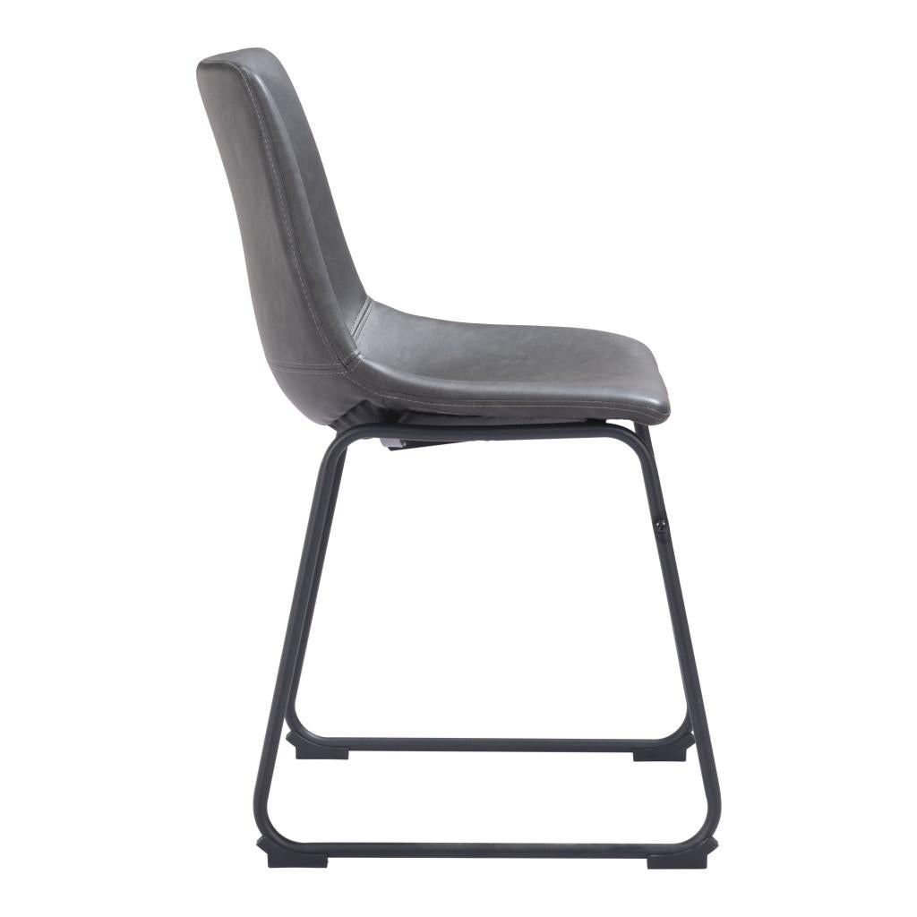 ZUO Smart Dining Chair (Set of 2) Charcoal