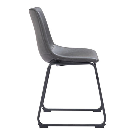 ZUO Smart Dining Chair (Set of 2) Charcoal