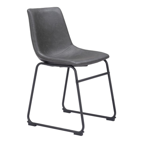 ZUO Smart Dining Chair (Set of 2) Charcoal
