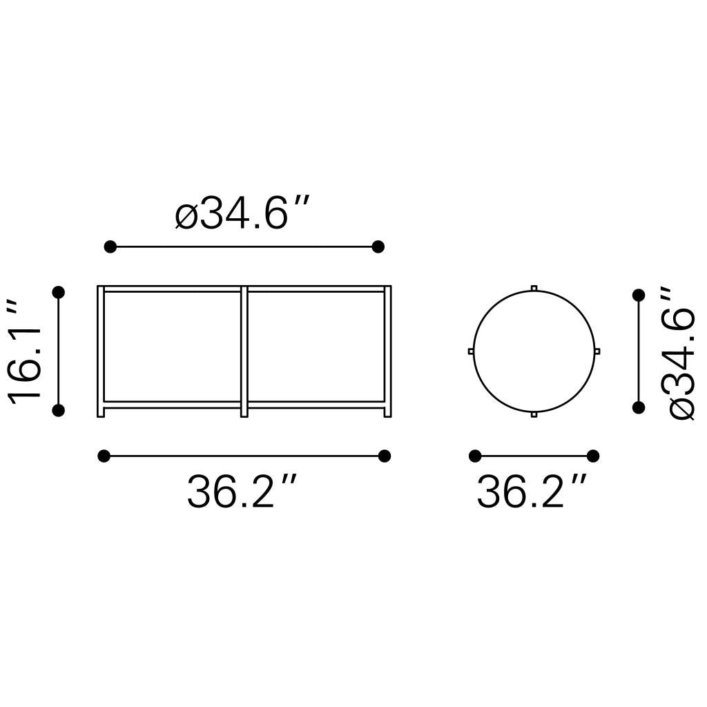 ZUO Mcbride Coffee Table Gray & Black