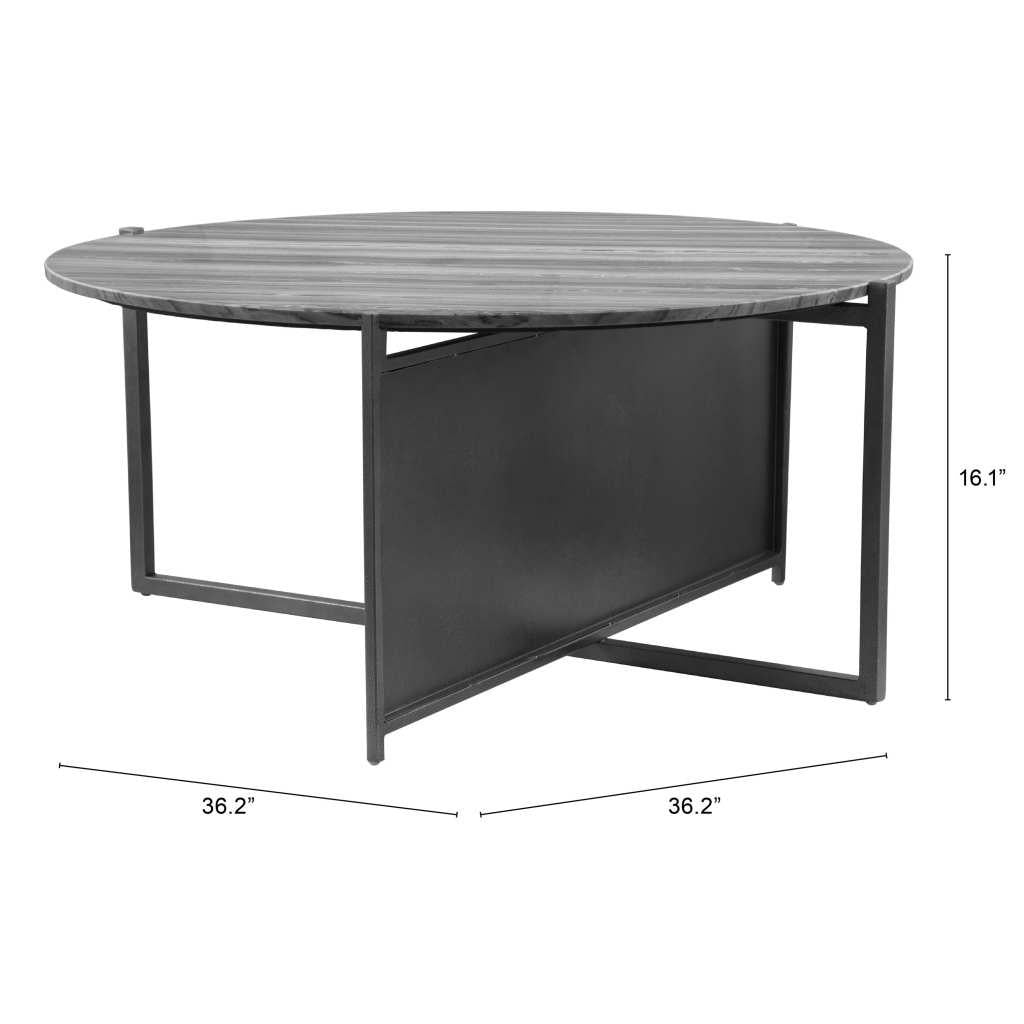 ZUO Mcbride Coffee Table Gray & Black