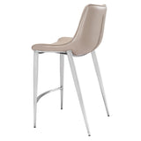 ZUO Magnus Counter Stool (Set of 2) Brown & Silver