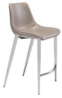 ZUO Magnus Counter Stool (Set of 2) Brown & Silver