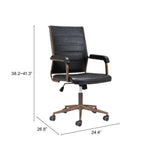 ZUO Auction Office Chair Vintage Black