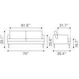 ZUO Decade Sofa Brown