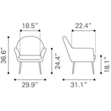 ZUO Alexandria Accent Chair Yellow