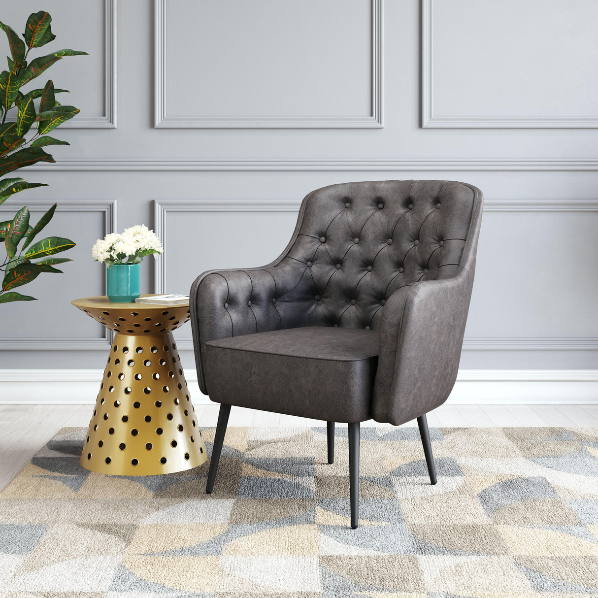 ZUO Tasmania Accent Chair Vintage Black