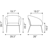 ZUO Quinten Accent Chair Vintage Gray