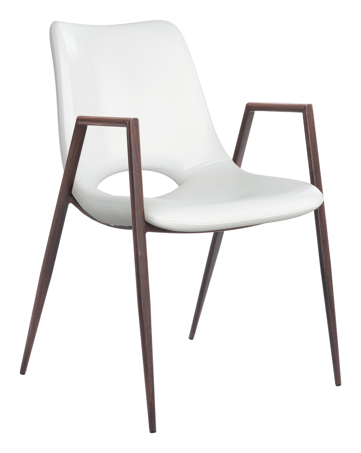 ZUO Desi Dining Chair (Set of 2) White & Walnut