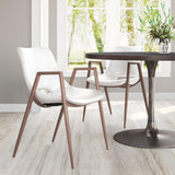 ZUO Desi Dining Chair (Set of 2) White & Walnut