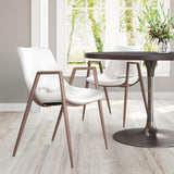 ZUO Desi Dining Chair (Set of 2) White & Walnut