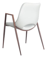 ZUO Desi Dining Chair (Set of 2) White & Walnut