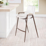 ZUO Desi Counter Stool (Set of 2) White & Walnut