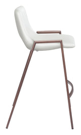 ZUO Desi Counter Stool (Set of 2) White & Walnut