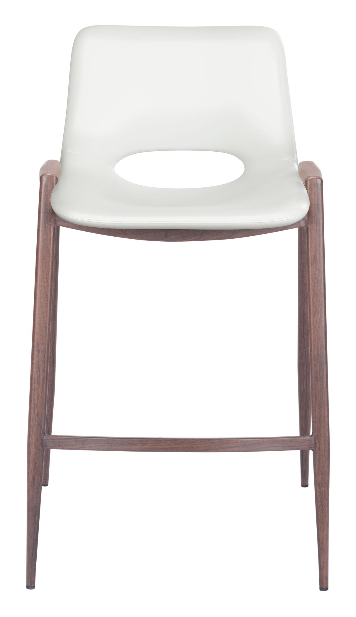 ZUO Desi Counter Stool (Set of 2) White & Walnut