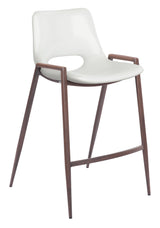 ZUO Desi Counter Stool (Set of 2) White & Walnut