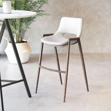 ZUO Desi Barstool (Set of 2) White & Walnut