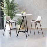 ZUO Desi Barstool (Set of 2) White & Walnut