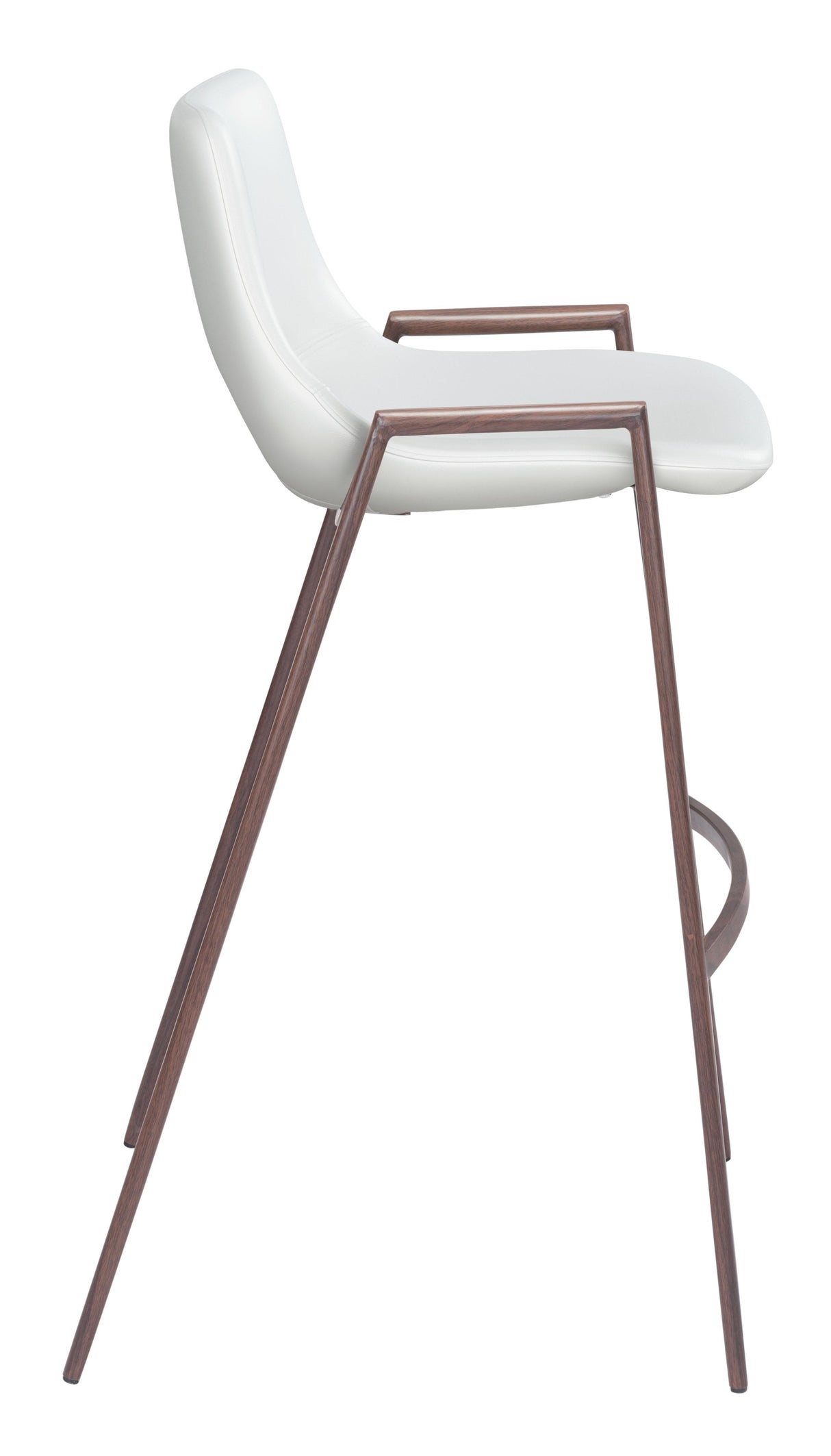 ZUO Desi Barstool (Set of 2) White & Walnut