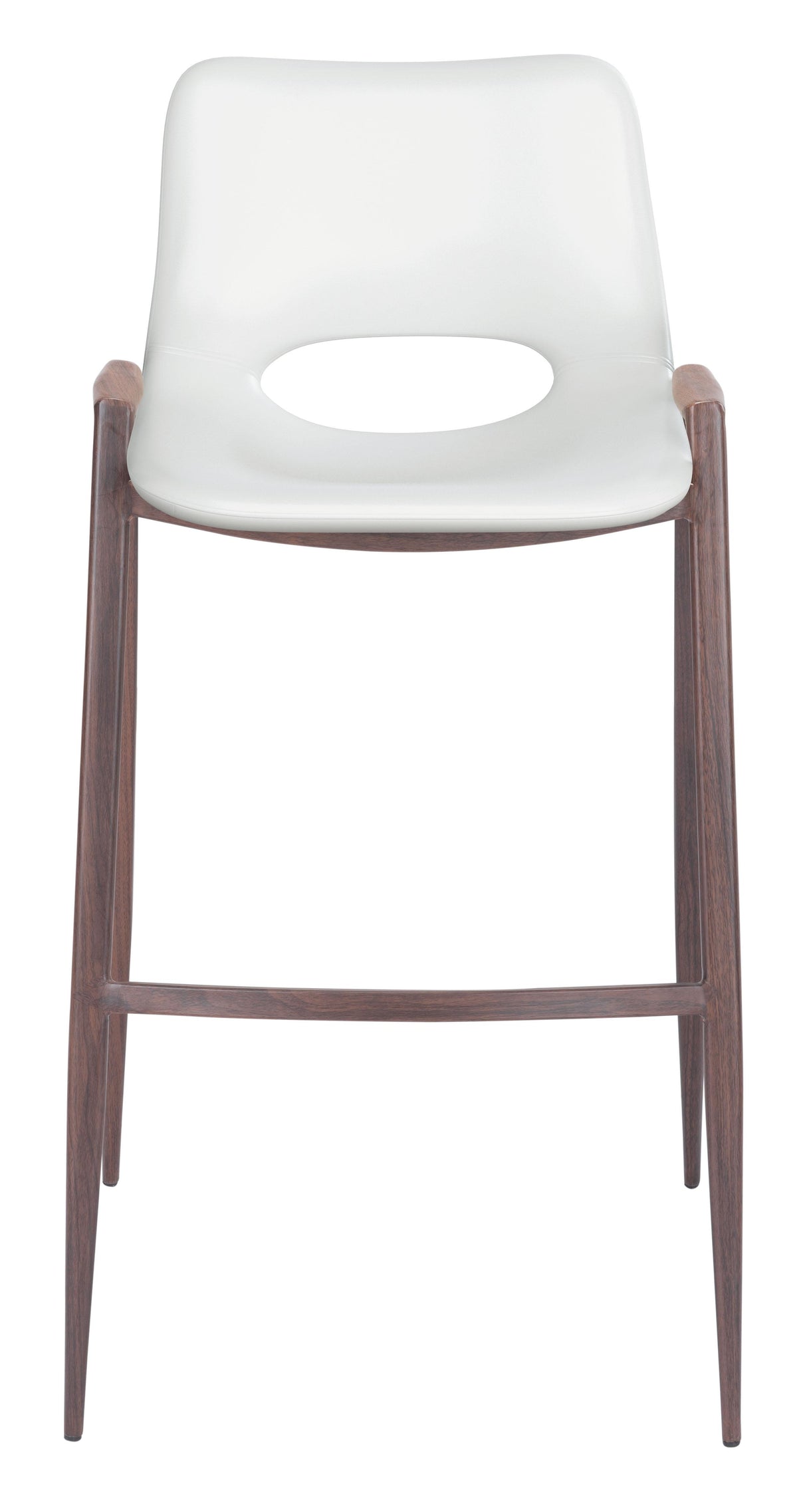 ZUO Desi Barstool (Set of 2) White & Walnut