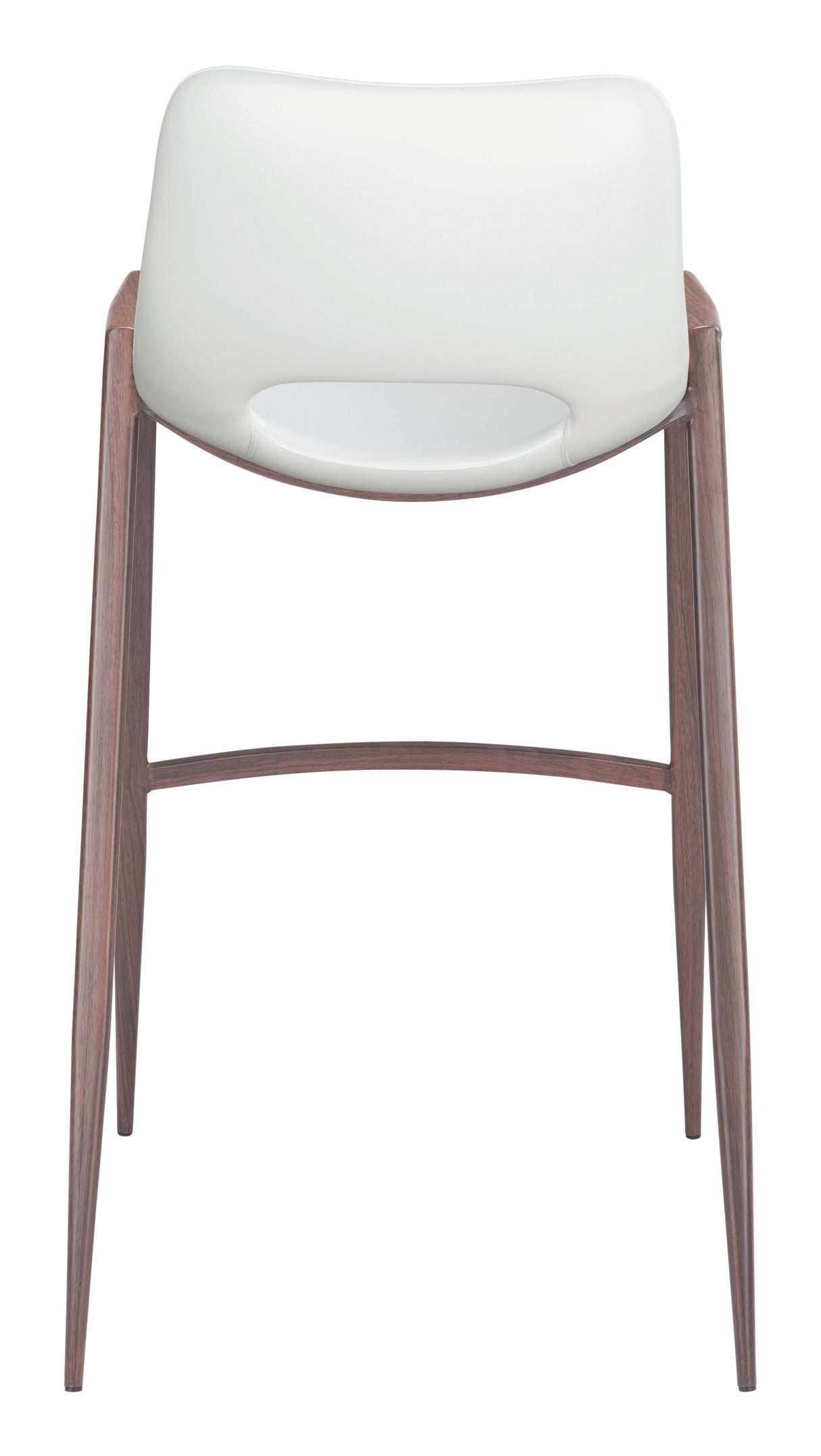 ZUO Desi Barstool (Set of 2) White & Walnut