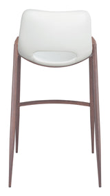 ZUO Desi Barstool (Set of 2) White & Walnut