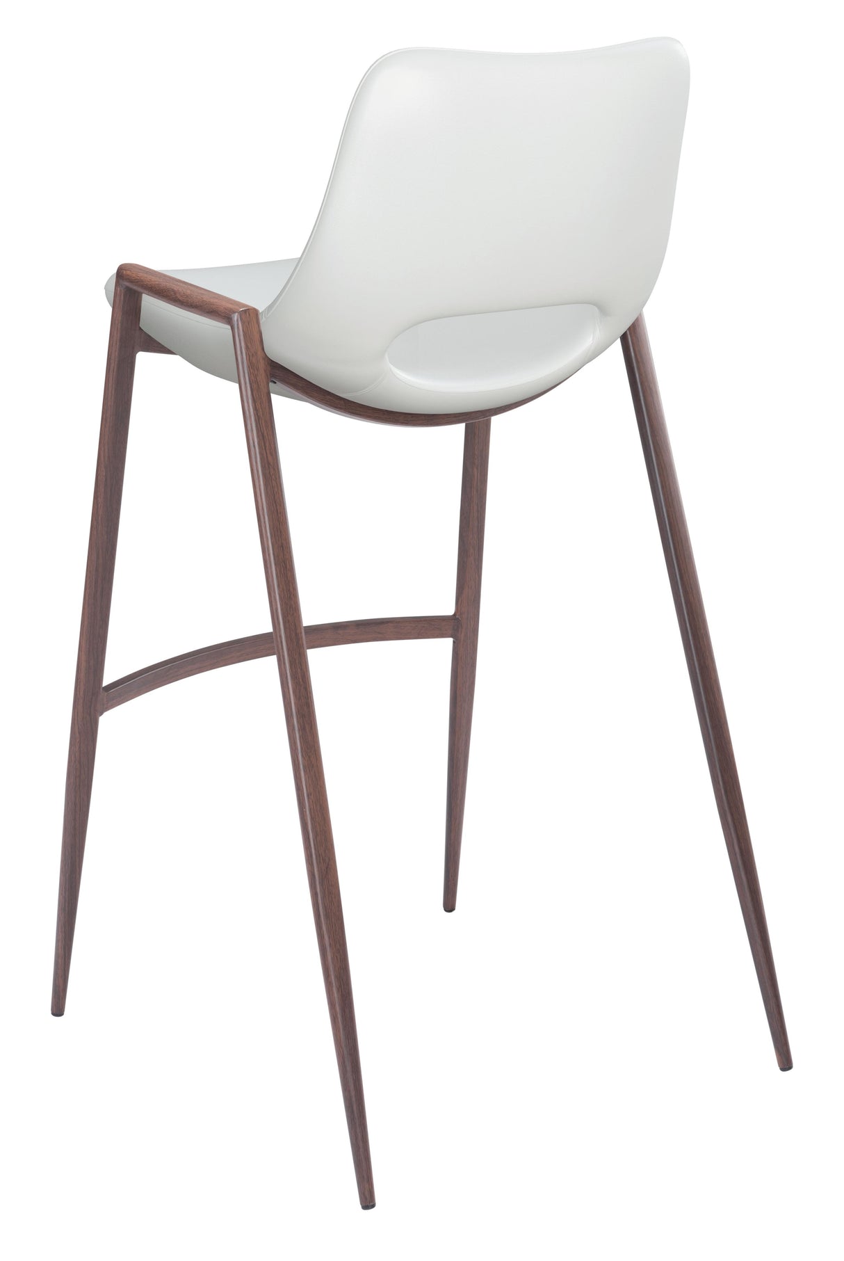 ZUO Desi Barstool (Set of 2) White & Walnut
