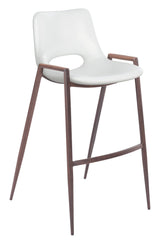 ZUO Desi Barstool (Set of 2) White & Walnut