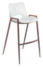 ZUO Desi Barstool (Set of 2) White & Walnut