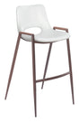 ZUO Desi Barstool (Set of 2) White & Walnut
