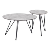 ZUO Kerris Coffee Table Set (2-Piece) Gray & Black