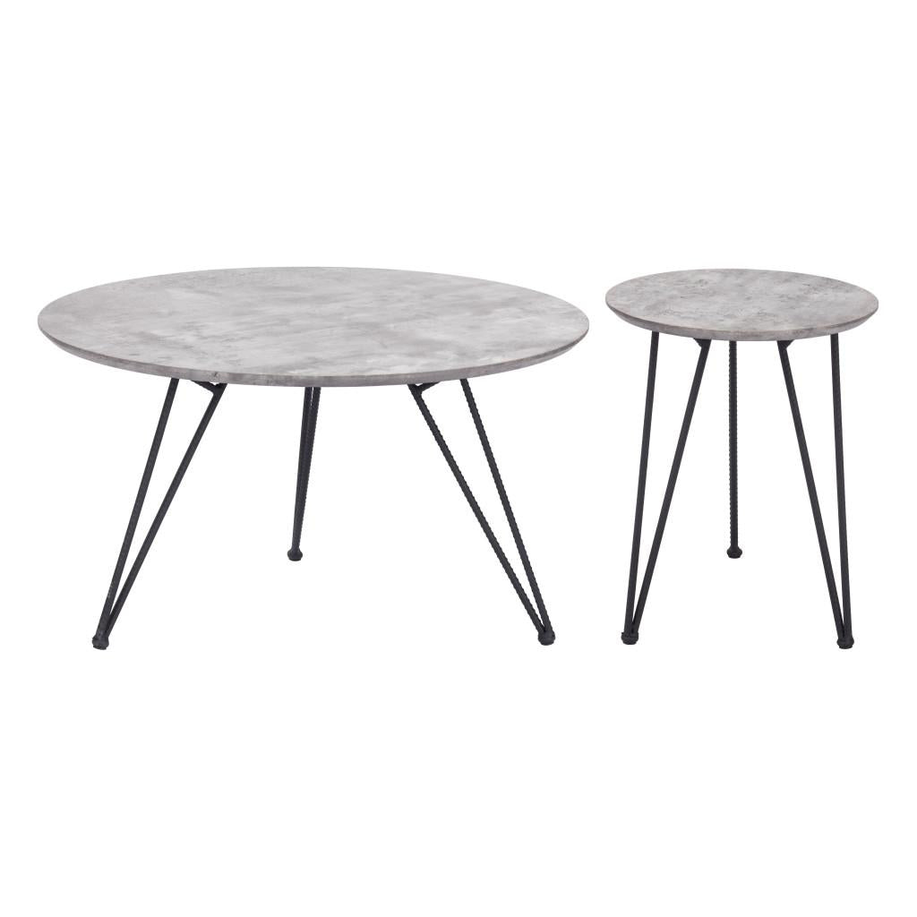 ZUO Kerris Coffee Table Set (2-Piece) Gray & Black